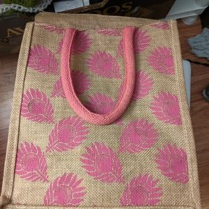 Pink cute jute bag